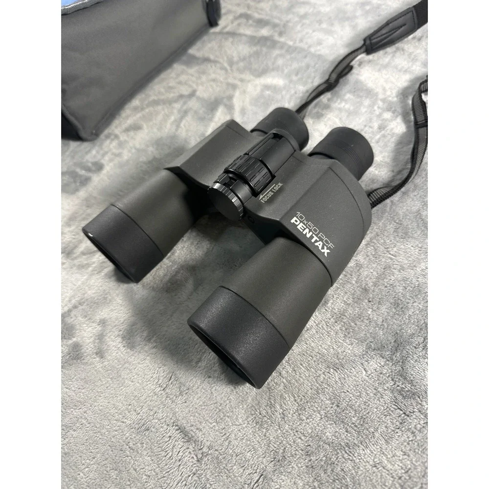 Pentax 10x50 PCF Binoculars with Focus Lock and Carrying Case Black